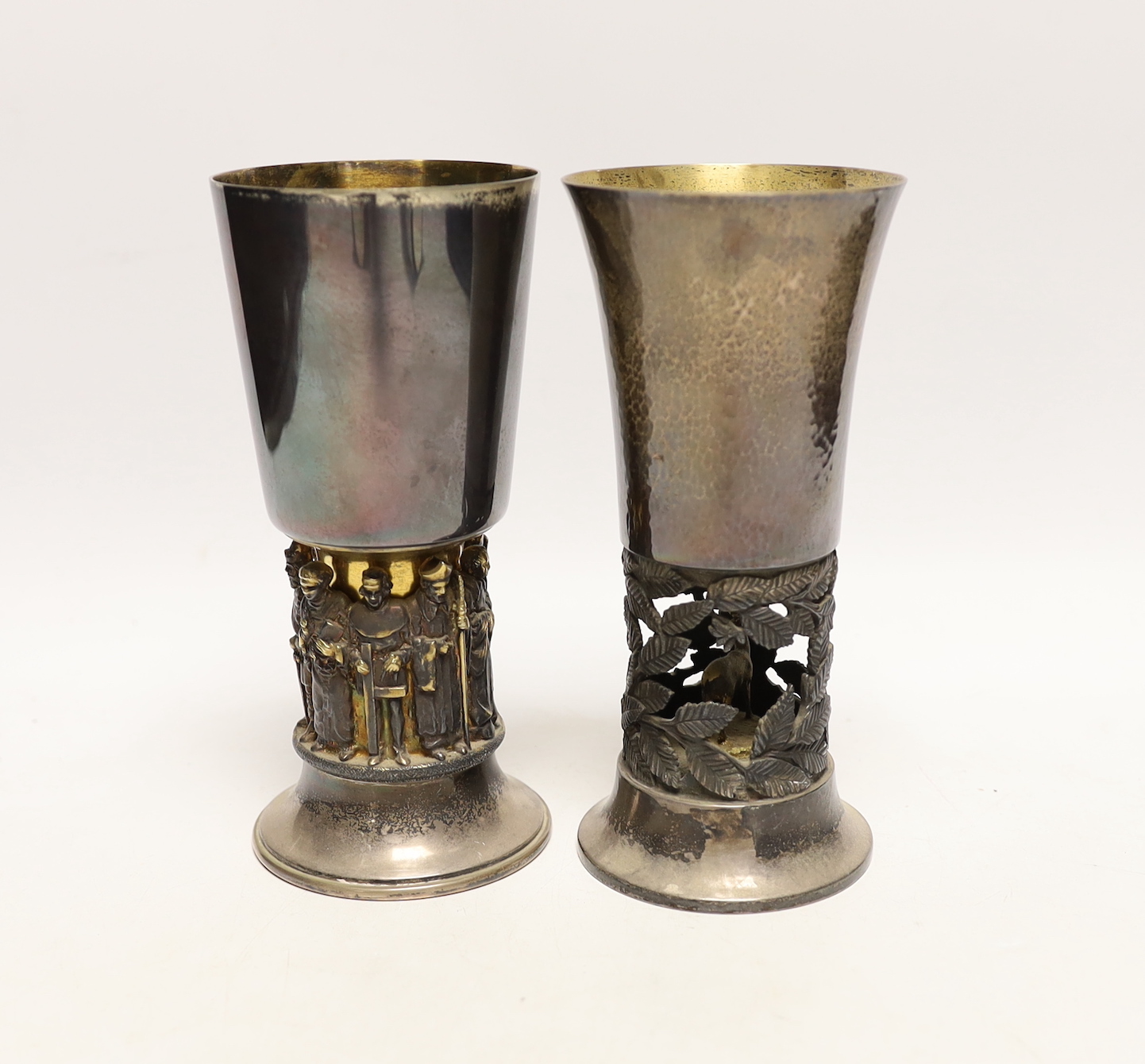 Two commemorative silver beakers, the first by Order of the Epping Forest Centenary Trust, numbered 183/500 to mark the Centenary in 1978 of the Corporations Role as the Conservator's of the Forest and number 770 of 900